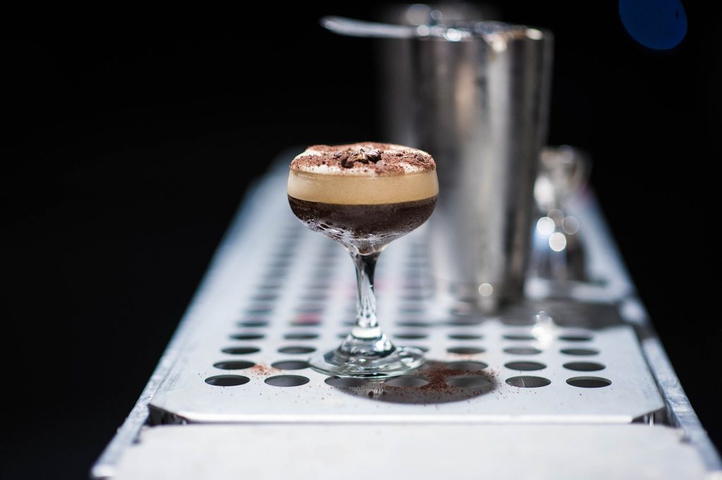 Espresso Martini with cricket garnish